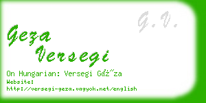 geza versegi business card